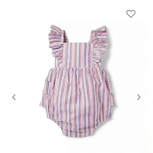 Janie and Jack BABY STRIPED AMERICANA RUFFLE ROMPER SIZE 3-6 MONTH - Picture 1 of 9